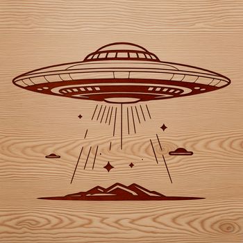 A futuristic spaceship depicted in vector format with intricate details.