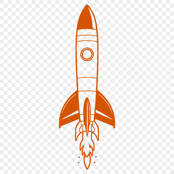 A detailed vector illustration of a futuristic spaceship in space.