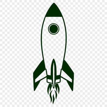 Illustrative vector design of a futuristic spaceship exploring the cosmos in space.