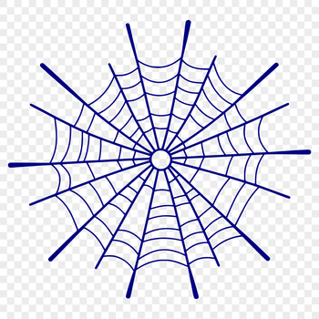 A delicate spider web design made up of interconnected lines and curves, suitable for vector graphics.