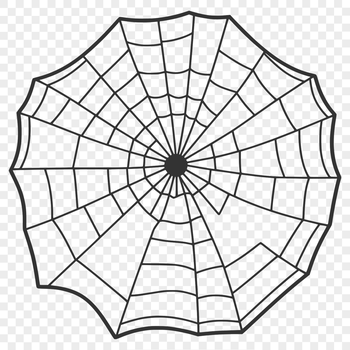 A scalable clipart design of a spider's intricate web, suitable for digital use.