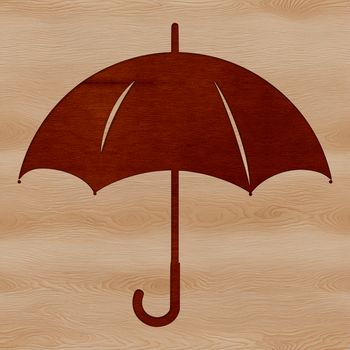 An SVG graphic of a classic rain umbrella featuring a solid shaft and curved ribs, ideal for use in digital art and crafts.
