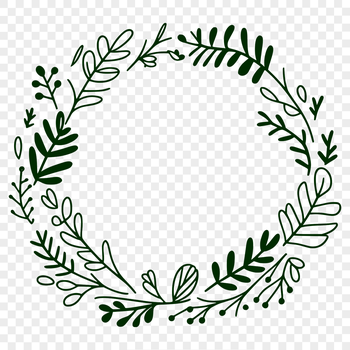 A decorative floral wreath designed as a vector graphic for digital applications.