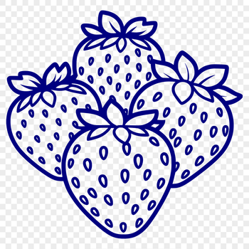 A stylized illustration of a strawberry, suitable for digital design and crafting.