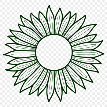A stylized illustration of the sun, suitable for vector art projects in Adobe Illustrator or Procreate.