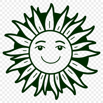 A high-quality digital illustration of the sun in vector format.