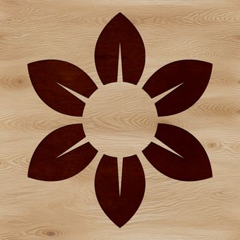 A simple line drawing of a sunflower with large petals and a dark center.