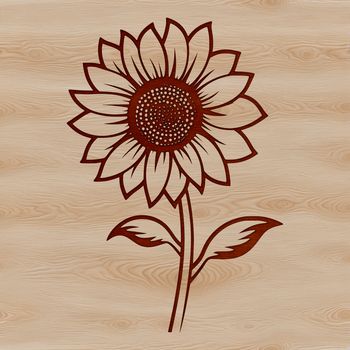 A high-quality vector illustration of a bright yellow sunflower with large petals and dark center.