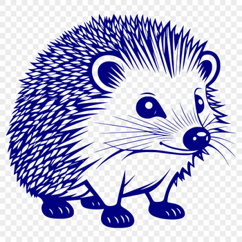 Illustrated hedgehog animal graphic in vector format.
