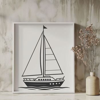 SVG design of a boat suitable for various cutting machines.