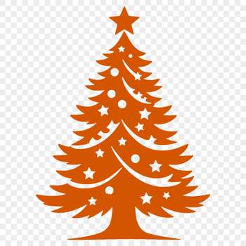 A stylized illustration of a Christmas tree made up of geometric shapes and lines.