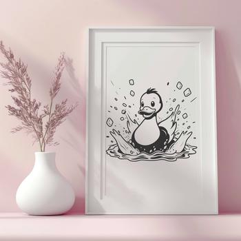 A simple illustration of a duck in vector format, suitable for digital design and printing.