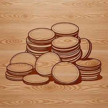 A set of coin icons in a vector format, suitable for digital design projects.