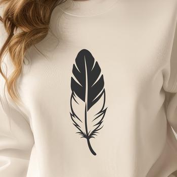 A detailed, scalable vector graphic (SVG) representation of a feather.