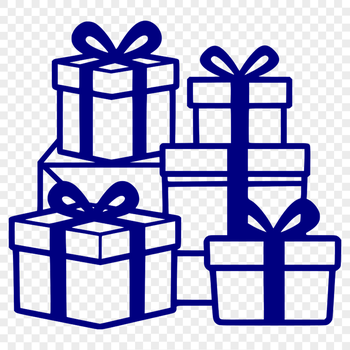 Free SVG Gift Wrap Art A wrapped gift box with a ribbon bow, suitable for Christmas or birthday celebrations.