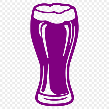 A glass containing a pour of beer, illustrated as a vector graphic.