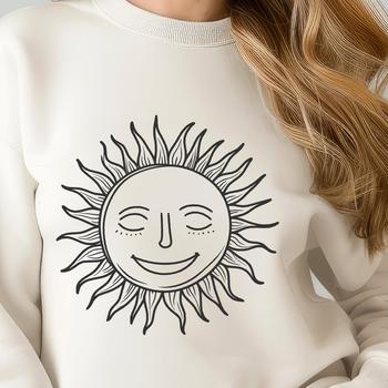 A simple sun icon created in vector format, suitable for various digital applications.