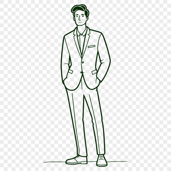 An illustration of a male figure with simple lines, suitable for various graphic design purposes.