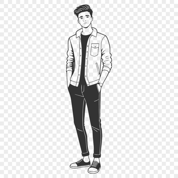 A digital illustration of a male figure, created using vector graphics.