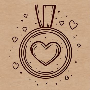 A customizable medal design with interlocking love hearts, perfect for sport-themed projects.
