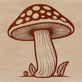 A detailed vector image of a mushroom suitable for cutting machine designs.