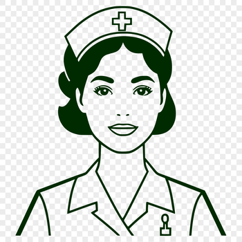 Female nurse in uniform, suitable for vector art and design projects.
