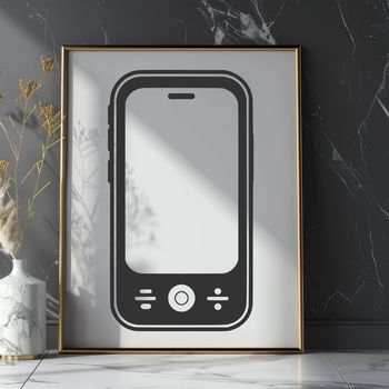 A high-resolution illustration of a modern smartphone with sleek design and minimalistic interface.