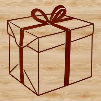 A simple, scalable vector graphic (SVG) illustration of a standard-sized gift box.