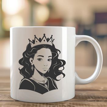 A female character dressed as a princess, represented in vector format.