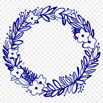 A floral wreath designed as vector art, ideal for digital cutting machines like Cricut.