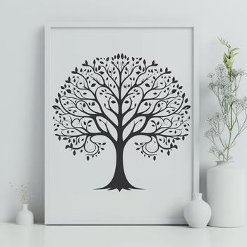 An SVG graphic representation of a single tree branch with leaves and trunk.