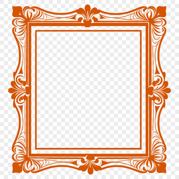 SVG frame template with rounded corners and ornate details, ideal for clip art design and vector graphics.