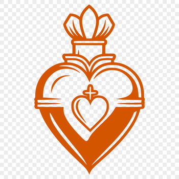 A sacred heart icon in vector format, suitable for digital designs.