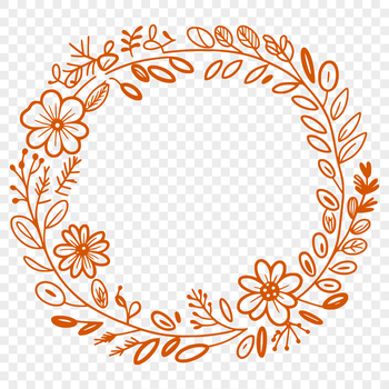 A floral design vector wreath suitable for digital cutting machines and laser cutters.
