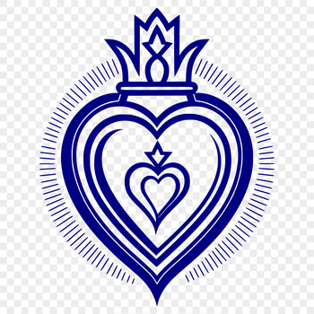 An illustration of the Sacred Heart icon, suitable for various applications including digital design and crafting.