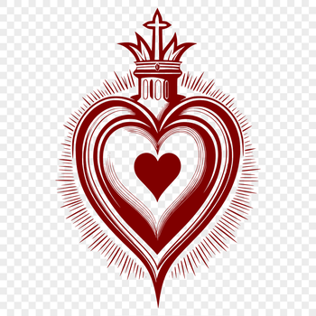 Vector illustration of the Sacred Heart, a symbol in Christian theology, suitable for various digital applications.