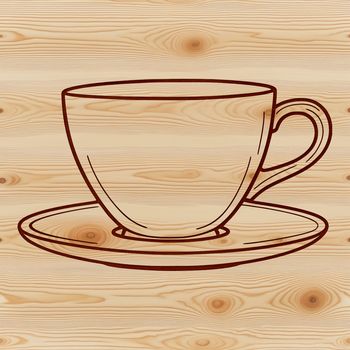 A simple design of a teacup made in vector format, ideal for graphic design projects.