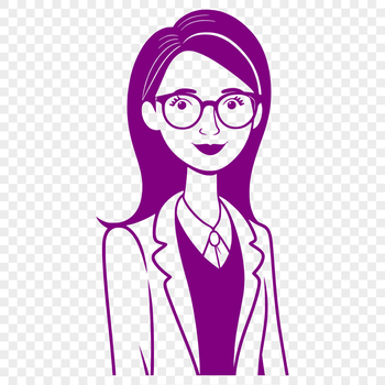 A simple illustration of a woman in a professional setting, symbolizing the education profession.