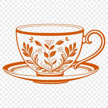 A decorative ceramic teacup design with intricate details.