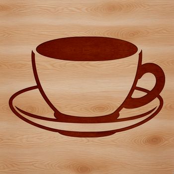 Simple teacup illustration with a modern design, suitable for digital crafting and design projects.