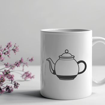 A simple vector design illustration of a teapot with a pouring spout.