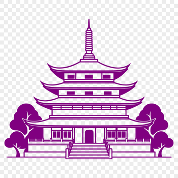 An intricately designed vector image of a Buddhist religious structure.