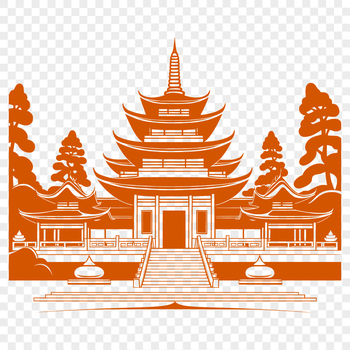 Illustrative image of a traditional Buddhist temple with detailed architecture.