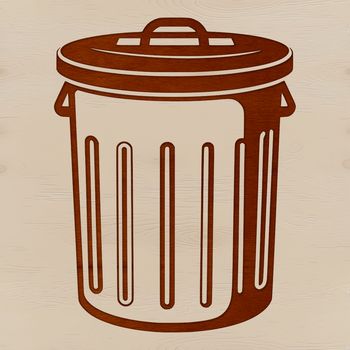 A simple illustration of a trash can, suitable for vector graphic designs and digital cutting projects.