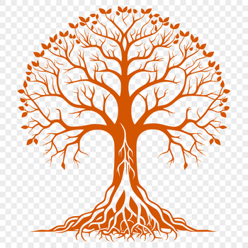 A stylized illustration of a tree with branches and leaves, suitable for vector graphics and cutting machine designs.