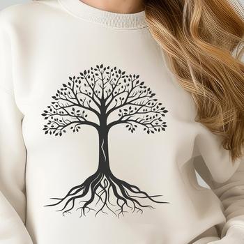 A detailed vector illustration of a tree, suitable for cutting machine designs or web graphics.