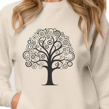 A detailed illustration of a tree with branches and foliage.