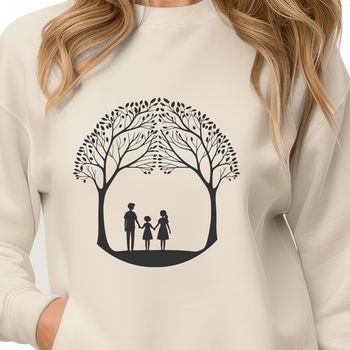 A stylized illustration of a tree with intertwined lovers, suitable for various design applications.