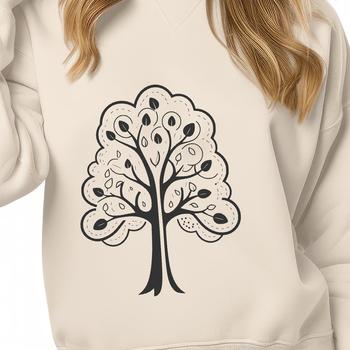 A stylized vector illustration of a tree with branches and leaves, suitable for digital design projects.