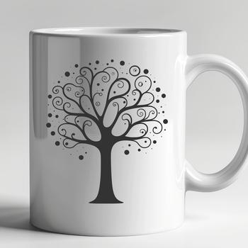 A detailed digital design of a tree suitable for cutting machines and laser engraving.
